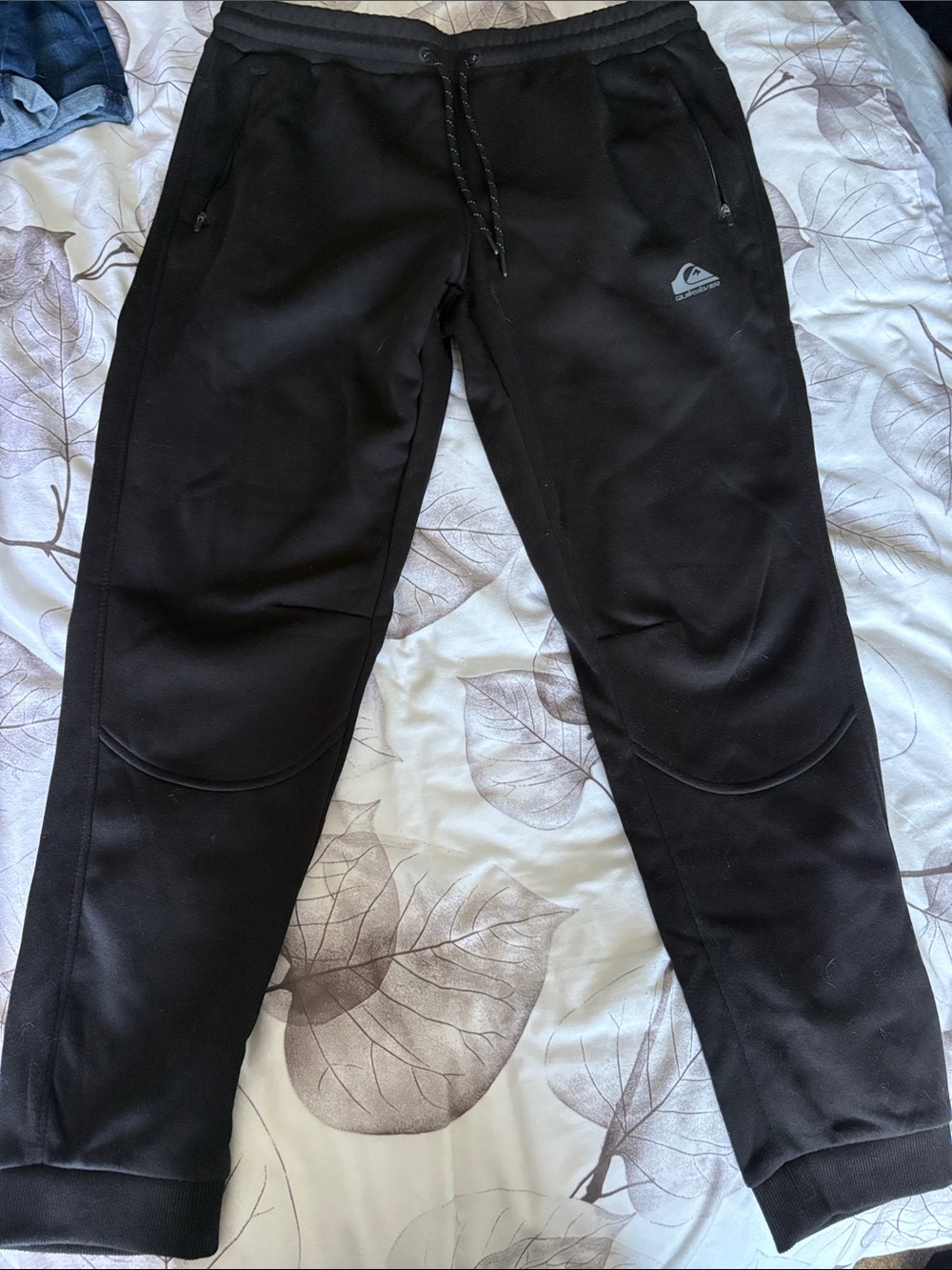 Quiksilver Black Zippered Drawstring Joggers